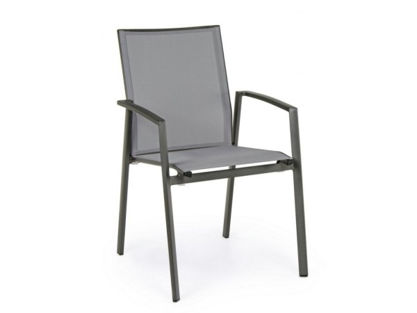 Καρέκλα Με Μπράτσα Cruise Γκρι-Μαύρο 57x57x87.5εκ. - Γκρι