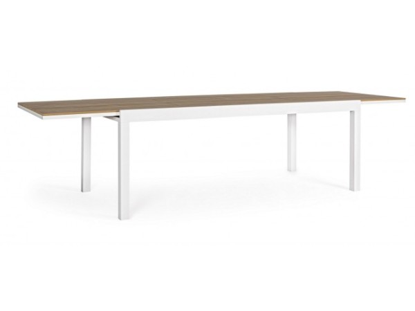 Επεκτεινόμενο Τραπέζι Elias SJ60 Λευκό-Καφέ 200/300x95 εκ. - Λευκό