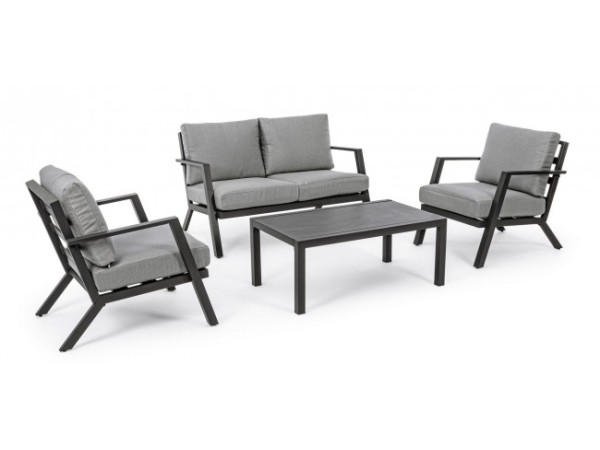 Σετ Σαλόνι Κήπου Harley Μεταλλικό Μαύρο-Γκρι (Σετ 4) - Γκρι Σετ Σαλόνι Κήπου Harley Μεταλλικό Μαύρο-Γκρι (Σετ 4) - Γκρι