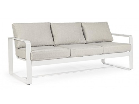 Καναπές Τριθέσιος  Merrigan  Εξωτερικού Χώρου Λευκός 194x78x73εκ. - Γκρι