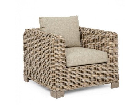 Πολυθρόνα Fortaleza Καφέ-Μπεζ 89x90x83εκ. - Μπεζ