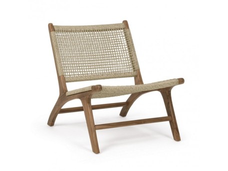 Πολυθρόνα Adelita Ξύλο Καφέ-Μπεζ 60x72x73εκ. - Καφέ