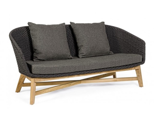 Καναπές Coachella Διθέσιος Σκούρο Γκρι-Καφέ 168x78x77 εκ. - Γκρι