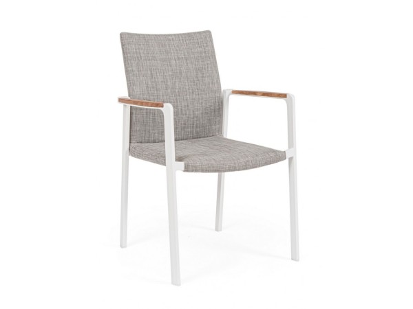 Καρέκλα Jalisco Λευκή 59x60.5x89 εκ. - Γκρι