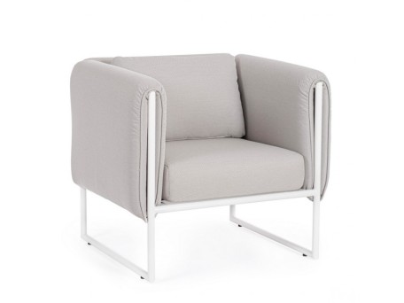 Πολυθρόνα Pixel Γκρι/Λευκή 76x74x72 εκ. - Γκρι