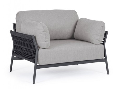 Πολυθρόνα Pardis Γκρι/Μαύρη 99x80x77 εκ. - Γκρι