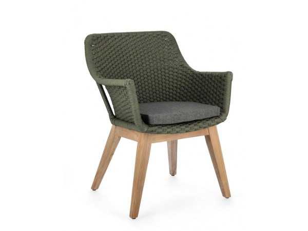 Καρέκλα Allison Με Μπράτσα Πράσινη 46x46x82 εκ. - Πράσινο
