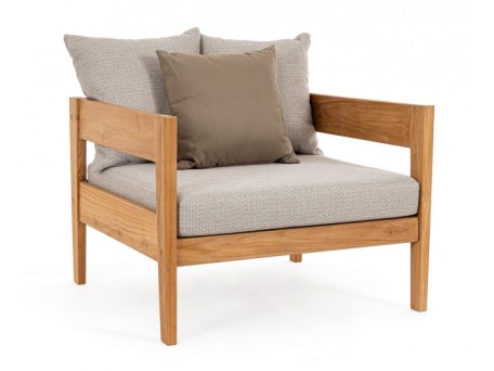 Πολυθρόνα Kobo Με Μπράτσα Γκρι 90x90x79 εκ. - Γκρι