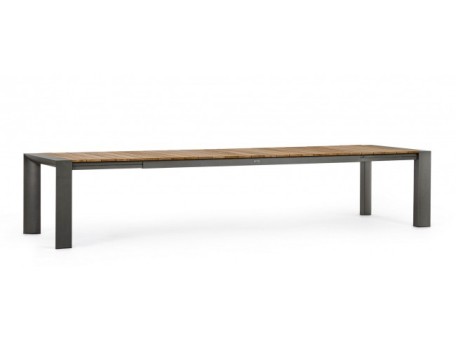 Τραπέζι Εξωτερικού Χώρου Επεκτεινόμενο Cameron Μεταλλικό/Ξύλο Γκρι 384x110x75εκ. - Γκρι