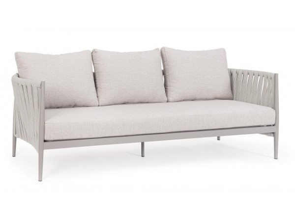 Καναπές Τριθέσιος Εξωτερικού Χώρου Jacinta Ύφασμα Γκρι 231x83x87εκ. - Γκρι