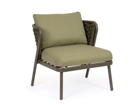 Πολυθρόνα  Εξωτερικού Χώρου Harlow Αλουμινίου Πράσινη 73.5*77*80εκ. - Πράσινο