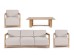 Καναπές Σετ (4τεμ.) Theseus Αλουμινίου Μπεζ - Μπεζ