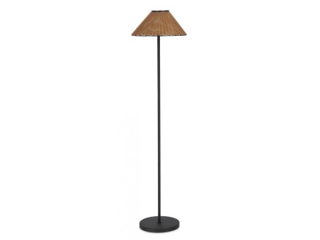 Φωτιστικό Δαπέδου Kalyan Led Μεταλλικό Μαύρο/Καφέ 40x40x160εκ. - Μαύρο