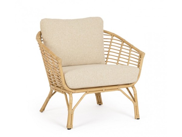 Πολυθρόνα Εξωτερικού Χώρου Mabel Αλουμινίου Μπεζ  81*79*77εκ. - Μπεζ