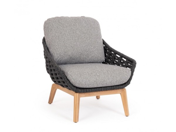 Πολυθρόνα Εξωτερικού Χώρου Tamires Αλουμινίου Γκρι 78*88*71εκ. - Γκρι