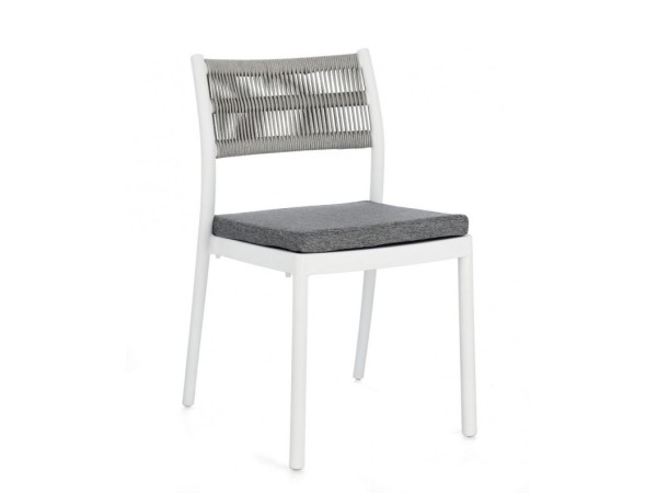 Καρέκλα Alvin Εξωτερικού Χώρου Λευκό/Γκρι 49,5x52,5x82εκ. - Γκρι