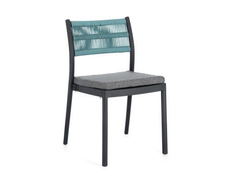 Καρέκλα Alvin Εξωτερικού Χώρου Ύφασμα Γκρι/Μπλε 49,5x52,5x82εκ. - Γκρι