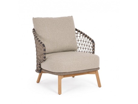 Πολυθρόνα Εξωτερικού Χώρου Eularia Γκρι/Μπεζ  77.5*89.5*81εκ. - Γκρι