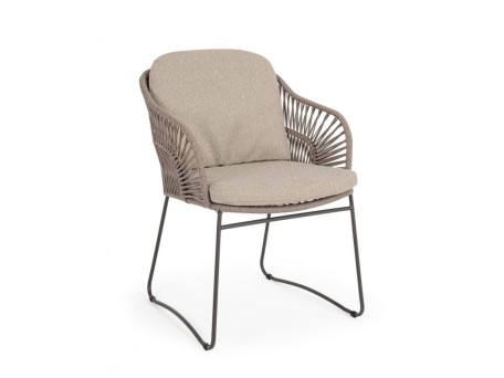 Καρέκλα Εξωτερικού Χώρου Carles Γκρι/Μπεζ  59x66x83.5εκ. - Γκρι