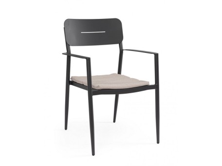 Καρέκλα Εξωτερικού Χώρου Nebula Μεταλλική Μαύρη 55.5x58x85.5εκ. - Μαύρο