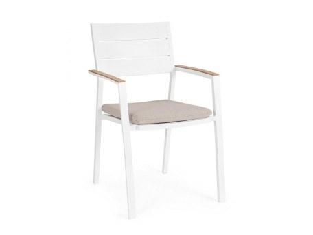 Καρέκλα Εξωτερικού Χώρου Zelmar Μεταλλική Λευκή 58.5x55.5x90εκ. - Λευκό