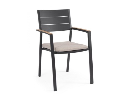 Καρέκλα Εξωτερικού Χώρου Zelmar  Μεταλλική Γκρι  58.5x55.5x90εκ. - Γκρι