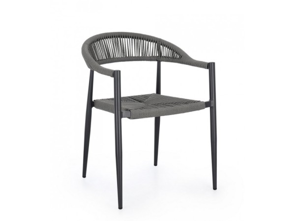 Καρέκλα Εξωτερικού Χώρου Jandia Μεταλλική Γκρι 56x60x78εκ. - Γκρι