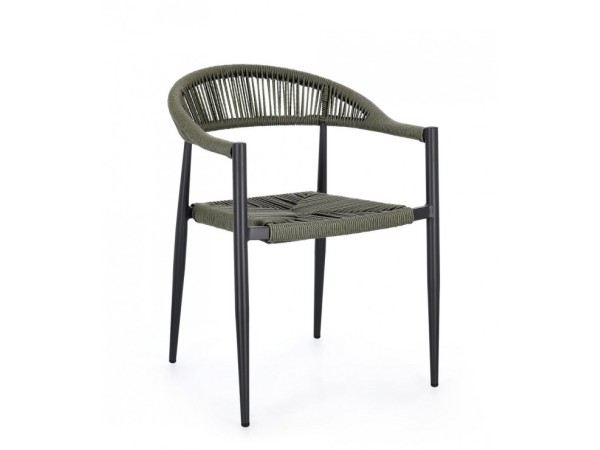 Καρέκλα Εξωτερικού Χώρου Jandia Μεταλλική Γκρι/Πράσινο 56x60x78εκ. - Γκρι