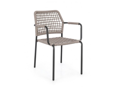 Καρέκλα Εξωτερικού Χώρου Rajada Μεταλλική Γκρι/Καφέ  53x61x80εκ. - Γκρι