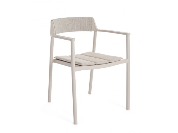 Καρέκλα Εξωτερικού Χώρου Ropery Μεταλλική Μπεζ 57*57*76.5εκ. - Μπεζ