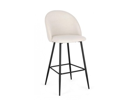 Σκαμπό New Tanya Ύφασμα/Μεταλλικό Λευκό 51x52x107εκ. - Λευκό