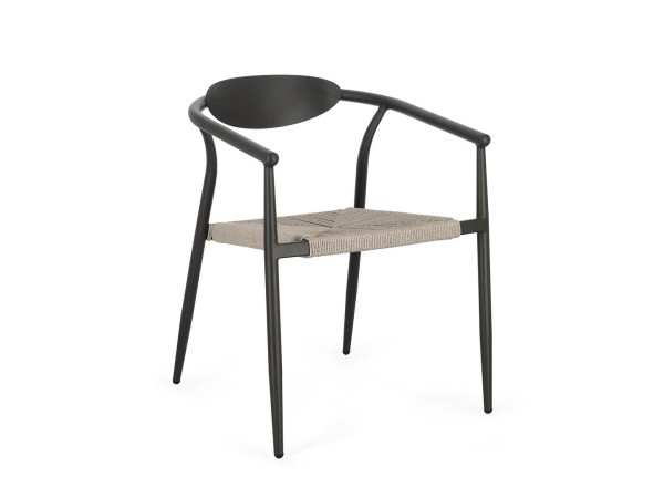 Καρέκλα Εξωτερικού Χώρου Linares Μεταλλική Μαύρη 56x61x74εκ. - Μαύρο