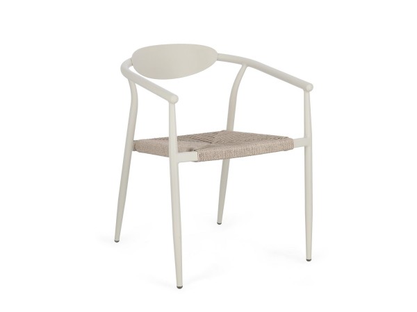 Καρέκλα Εξωτερικού Χώρου Linares Μεταλλική Λευκή 56x61x74εκ.  - Λευκό