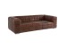 Καναπές Τριθέσιος Square Dance Καφέ Δέρμα  234x112x67εκ - Καφέ