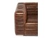 Καναπές Τριθέσιος Square Dance Καφέ Δέρμα  234x112x67εκ - Καφέ