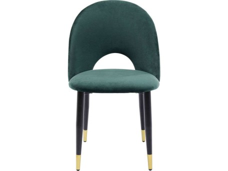 Καρέκλα Iris Βελούδο Πράσινη 49x54x84εκ - Πράσινο