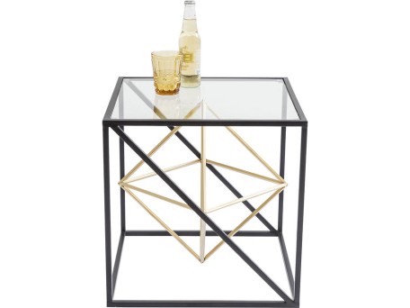 Βοηθητικό Τραπεζάκι Prisma Μαύρο-Χρυσό 45x45x45εκ - Μαύρο