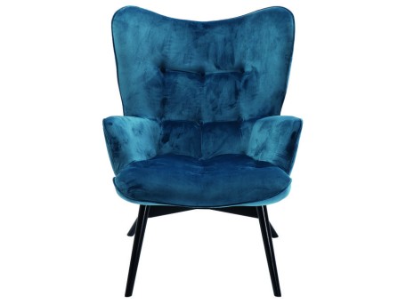 Πολυθρόνα Vicky Velvet Μπλε 59x63x92εκ - Μπλε