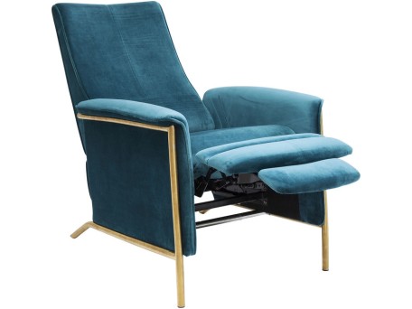 Πολυθρόνα Lazy Velvet Μπλε 70x90x104εκ - Χρυσό