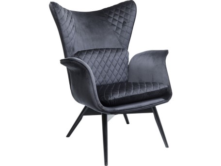 Πολυθρόνα Tudor Velvet Μαύρη 78x80x100εκ - Μαύρο