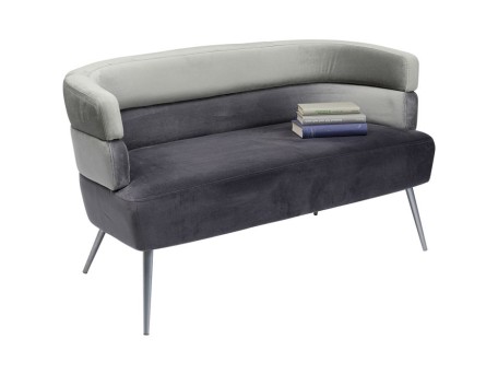 Καναπές Διθέσιος Sandwich Γκρι Βελούδο 125x64x64εκ - Γκρι