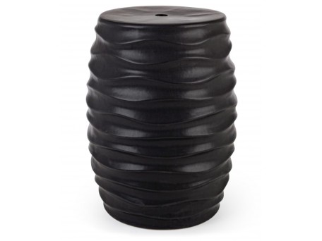 Σκαμπό Κύμα Ματ μαύρο Ø33x46εκ. - Μαύρο