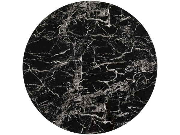 Επιφάνεια Τραπεζιού Schickeria Στρογγυλή Μαρμάρινη Όψη Μαύρη 80x80x1,8 εκ. - Μαύρο