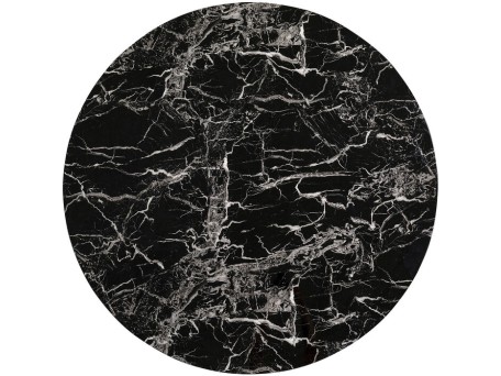 Επιφάνεια Τραπεζιού Schickeria Στρογγυλή Μαρμάρινη Όψη Μαύρη 110x110x1,8 εκ. - Μαύρο