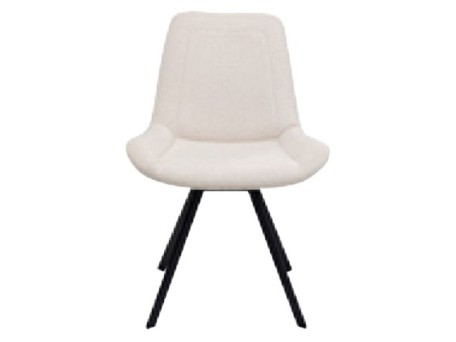 Καρέκλα Τραπεζαρίας Περιστρεφόμενη Baron Άσπρο Ύφασμα 57x63x88 εκ. - Λευκό