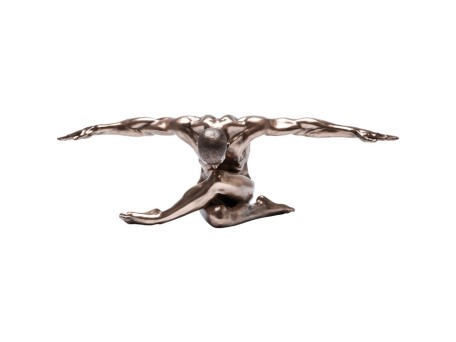 Διακοσμητικό Γυμνός Άντρας Σε Υπόκλιση Καφέ-Χάλκινο Μεταλλικό 137 εκ. 137x47x40εκ - Καφέ