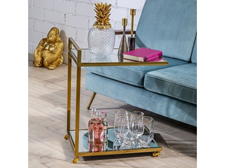 Ποτήρια Diamond Χρυσά Σετ 4 Τεμάχια 7,5x27,5 εκ. - Διάφανο