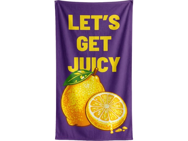 Πετσέτα Θαλάσσης Juicy Lemon Μωβ 90x170εκ. - Πολύχρωμο