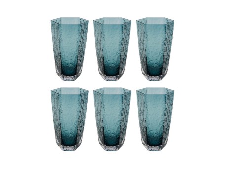 Ποτήρια  Cascata Γυαλί Μπλε (6τεμ) - Μπλε
