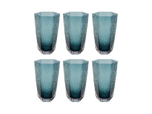 Ποτήρια  Cascata Γυαλί Μπλε (6τεμ) - Μπλε